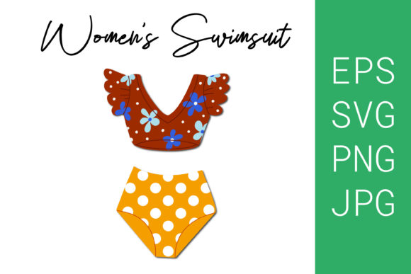 Retro Style Swimsuit.Vector Illustration Review