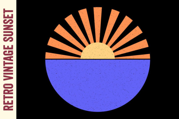 Retro Sunset Vintage Sunrise Ocean