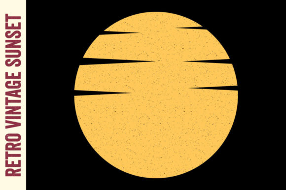Retro Vintage Sunset Circle Summer Ocean Review