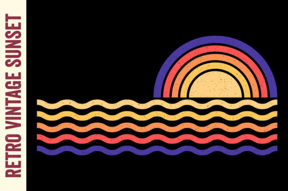 Retro Vintage Sunset Ocean Texture Review