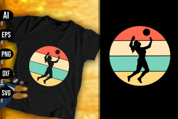 Vintage Retro Volleyball Player Design Review