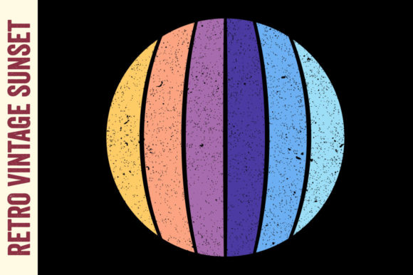 Vintage Sunset Striped Circle Retro Review